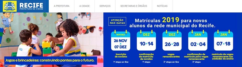 Inscrições Matrícula Online Recife 2024